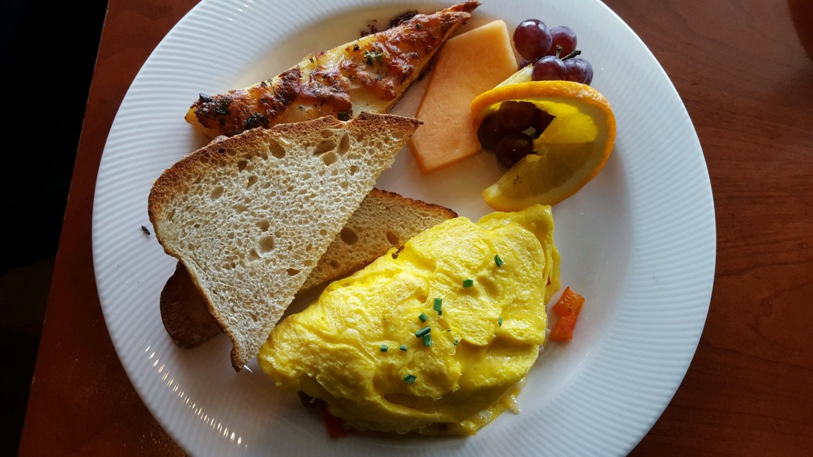 Eggs, Omelet, Breakfast, Waterfront Dining