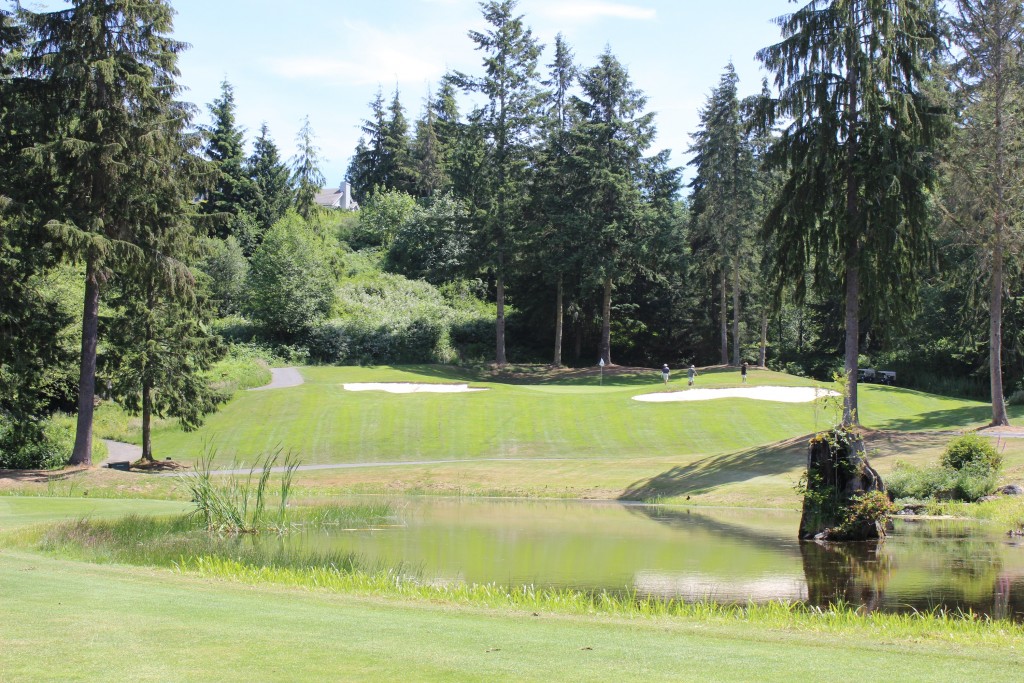 Pond, Golfers, Golf Course, Olympic Peninsula